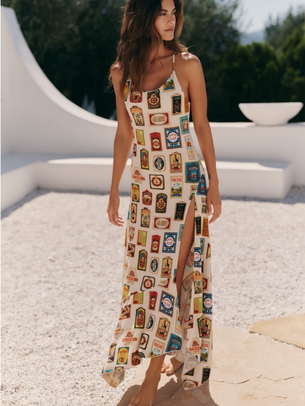 Celandine Beaded Scoop-Neck Midi Dress